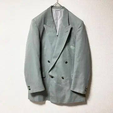 테일러드 레트로 버튼 포인트 자수 더블 버튼 그린 c-boy y2k