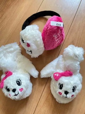 EARTH MAGIC 토끼 디자인 머리띠와 장갑 세트 E44