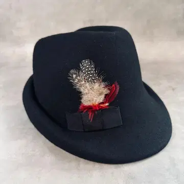 CA4LA 울 100% 중절 티롤리안 햇 깃털 리본