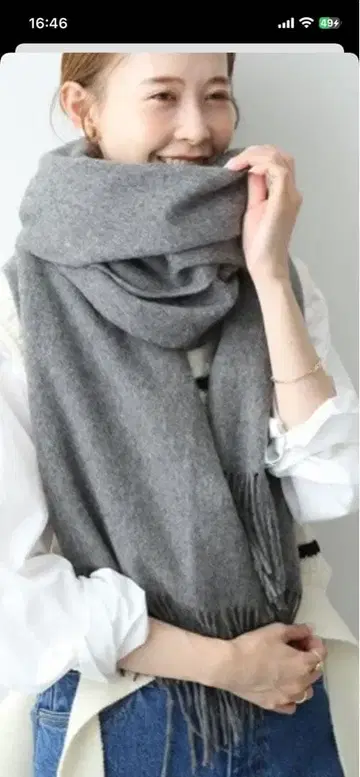 TWEEDMILL 그레이 울 머플러