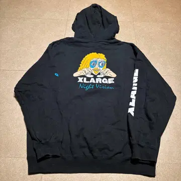 X large Night vision 후드티 풀오버 블랙 블랙