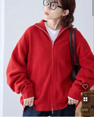 discoat 안티필링 드라이버 니트 레드