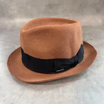 CA4LA 울 100% 중절모 모자 리본 핑크 계열