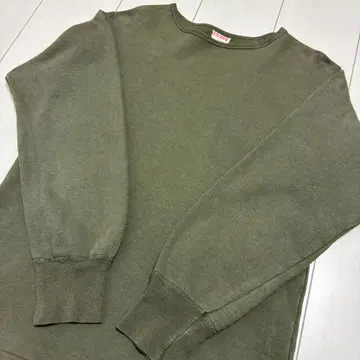 70년대 빈티지 구제 의류! 프랑스군 실물 밀리터리 맨투맨 올리브 그린