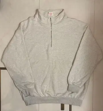 FREAK'S STORE 화이트 하프 지퍼 맨투맨