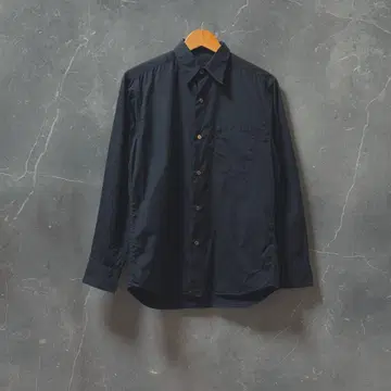 agnes b. homme 블랙 긴팔 셔츠 코튼 100% 일본제