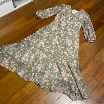 마이 스트라다 장미 패턴 롱 원피스