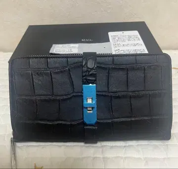 [ 새상품 ] M.U.L 롱 지갑 크로커다일 패턴 빈티지 블랙