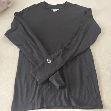 Champion 블랙 롱 슬리브 T셔츠 S