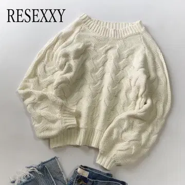 RESEXXY 오픈 슬리브 니트 케이블 니트