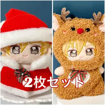10~12cm 인형옷 인형옷 크리스마스 언제나 인형 루돌프 산타 2개