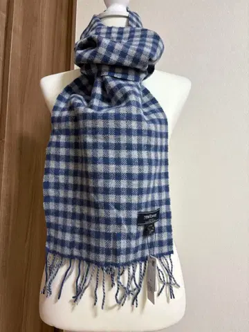 미사용 택 포함 NEWYORKER 울 x 캐시미어 블록 체크 블루 계열