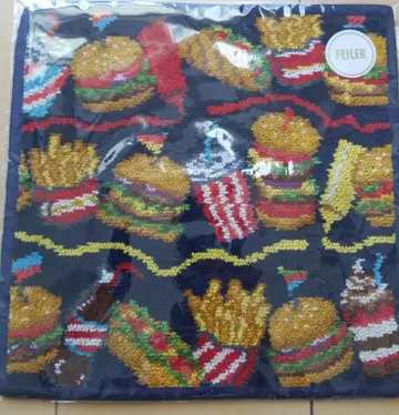 러브러리 바이 페이 버거샵 손수건 네이비 미사용 새상품