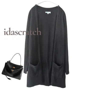 [ 새상품급 ] 이다 스크래치 캐시미어 100 이탈리아제 롱 가디건 블랙