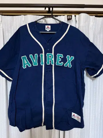 AVIREX 네이비 베이스볼 셔츠