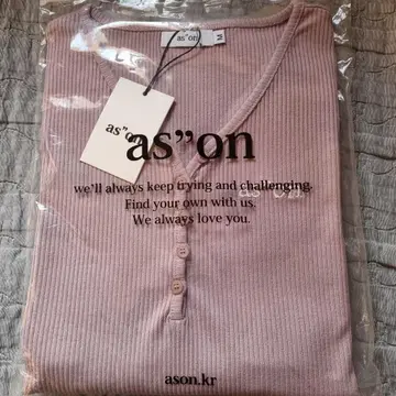 ason 아즈온 V넥 셔츠 핑크 긴팔 M 사이즈