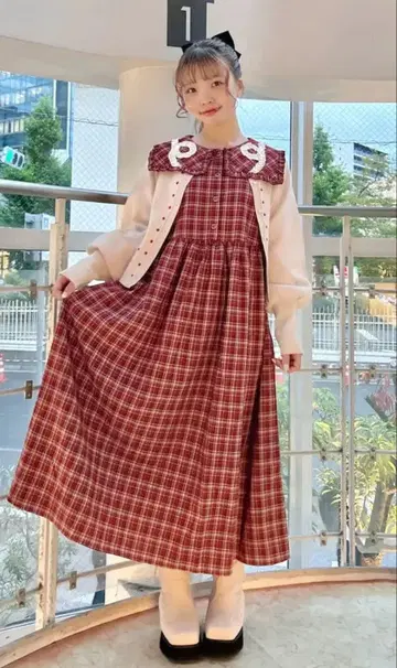 리본 도트 퍼프 슬리브 니트 가디건