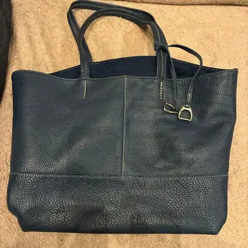 SOMES 네이비 가죽 토트백