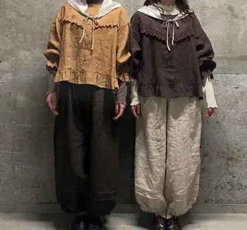 sm2 타치카와 한정판 린넨 루나 포켓 프릴 팬츠