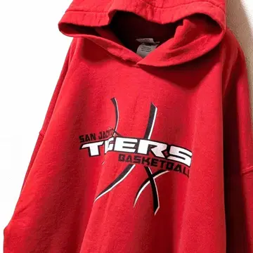 길단 산자신토 타이거즈 후드 맨투맨 레드 빨간색 XL 구제 의류