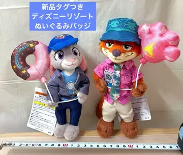 닉 주디 주토피아 디즈니 리조트 인형 배지 2체 세트