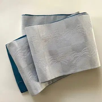 반폭 오비 유카타 하카마 실버/블루 새상품급