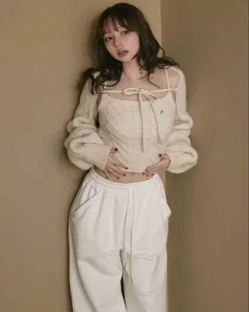 andmary 앤드마리 Heart 케이블 니트 세트 니트