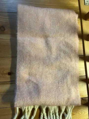 라이트 핑크 울 혼방 머플러