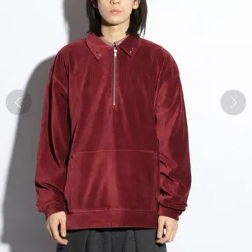 [ HARE ] 리벳 디테일 하프 지퍼 맨투맨