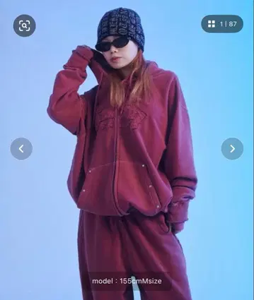 피그먼트 가공 지퍼 후드티, 스웨트 팬츠