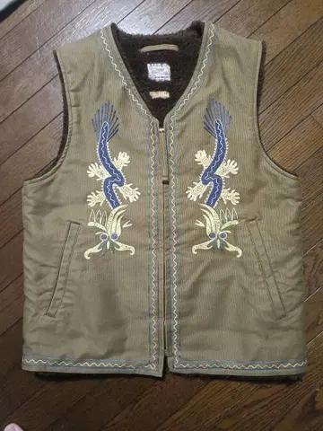 레어 리얼 맥코이 자수 데크 베스트 알파카 베스트