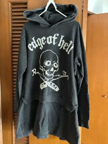 RNA 스컬 디자인 롱 후드티 원피스 BANE