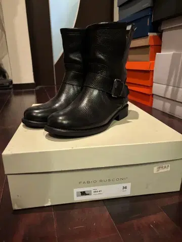 FABIO RUSCONI 484-41 블랙 엔지니어 부츠 36