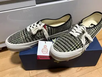 Harris Tweed x Vans 프리미엄 오센틱 블랙 화이트