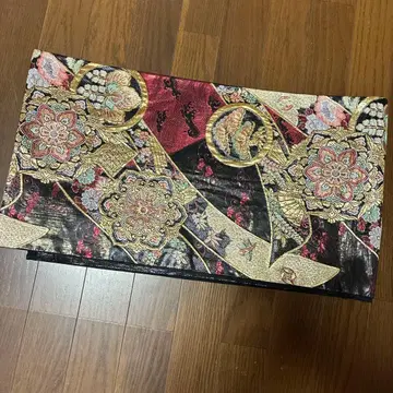 화려한 꽃무늬 실크 후쿠로 오비 순수 실크 후리소데용