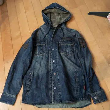 I.L.L.S 후드 부착 데님 자켓 L