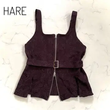 컨디션 최상 HARE 하레 2WAY 빈티지 자카드 뷔스티에 베스트 벨트