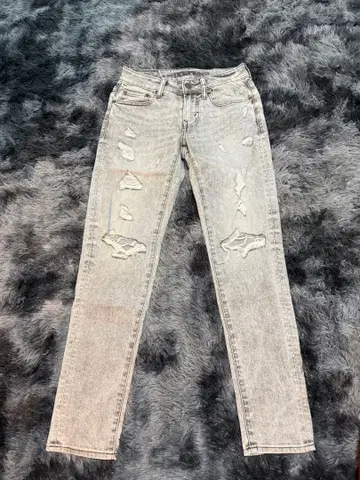 American Eagle 남성 데미지 데님 팬츠 그레이