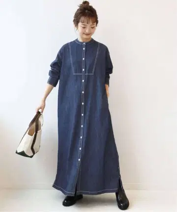 슬로브 이에나 Le 데님 데님 셔츠 원피스