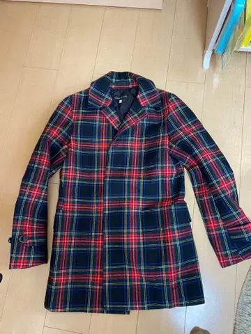 [새상품급] TOMORROWLAND 체크 무늬 코트 자켓 울100%