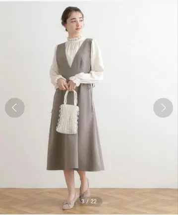 Couture Brooch 어른스러운 레이스업 점프스커트