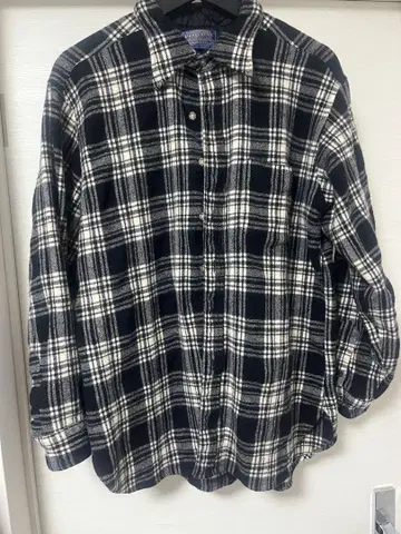 90s Pendleton 긴팔 체크 셔츠 울 100%
