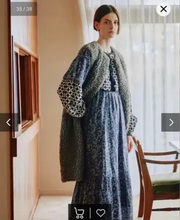 인도 가슴 퀼트 프린트 원피스