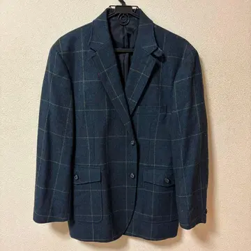 네이비 체크 자켓