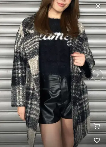 EGOIST 체크 무늬 미들 기장 코트