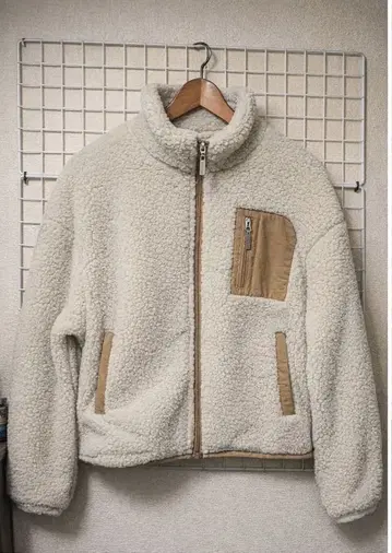 플리스 자켓 M 크림색