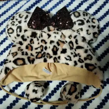 레오파드 무늬 미키풍 캡