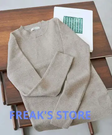 새상품급 FREAK'S STORE 흡습 발열 리브 크루넥 니트