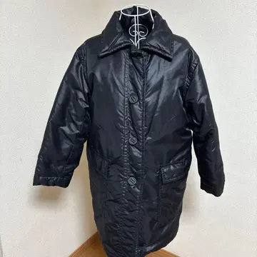 BIGI 블랙 나일론 롱 코트