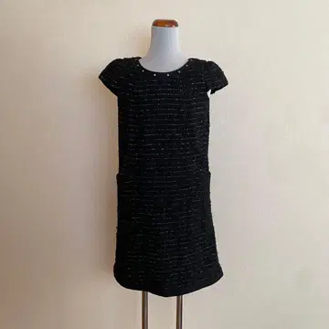 ROPE 블랙 라메 믹스 스트라이프 원피스 [ 9 ]